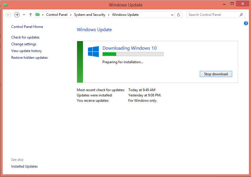 Windows 10 update download