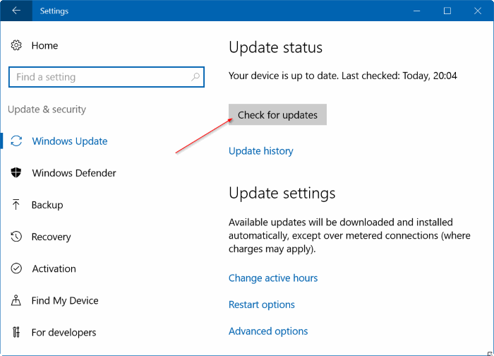 Windows 10 update download stuck at 100 percent